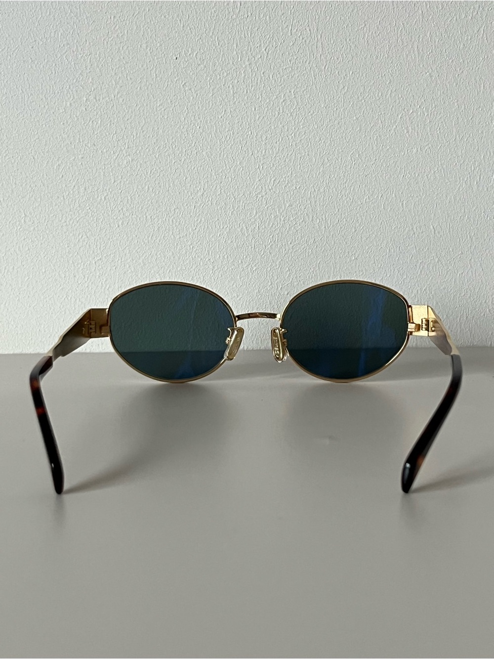 Celine Triomphe Metal 01 Sunglasses Green Lens Gold Frame - Picture 4 of 15
